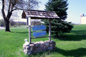 The Wilton Farm signpost in 2010. Eagle, Wisconsin.
