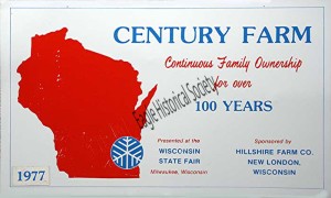 'Century Farm' award  given to Hillcrest Farms in 1977