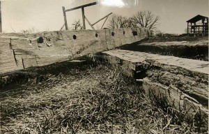 Waukesha Freeman photo of a barn beam- circa 1970