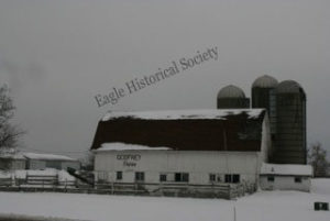 Former Valley View Farms' barn and silos (under Godfrey ownership. Eagle, WI. Photo taken in 2009.