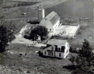 Aerial photograph of Valley View Farms in Eagle, Wisconsin. Early 1950's.