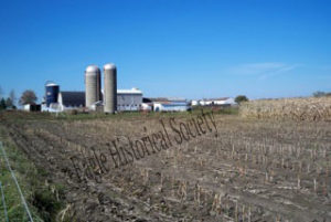 Royal Angus Farms, Eagle, Wisconsin- view of silos, barn, and fields.