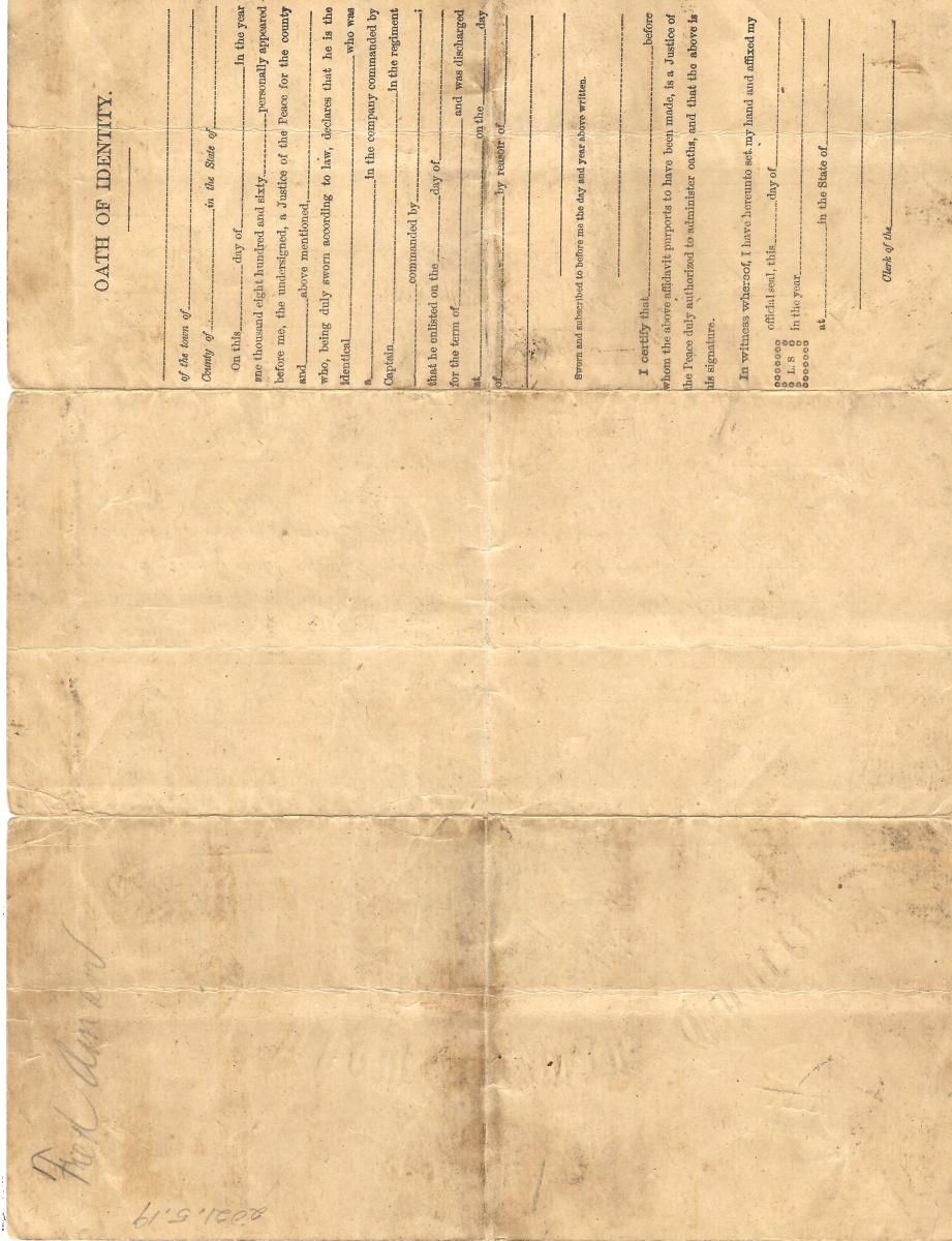 Frederick-Amann-Army-Discharge-Papers-1st-Wisc-Cavalry-12-Feb-1865Back